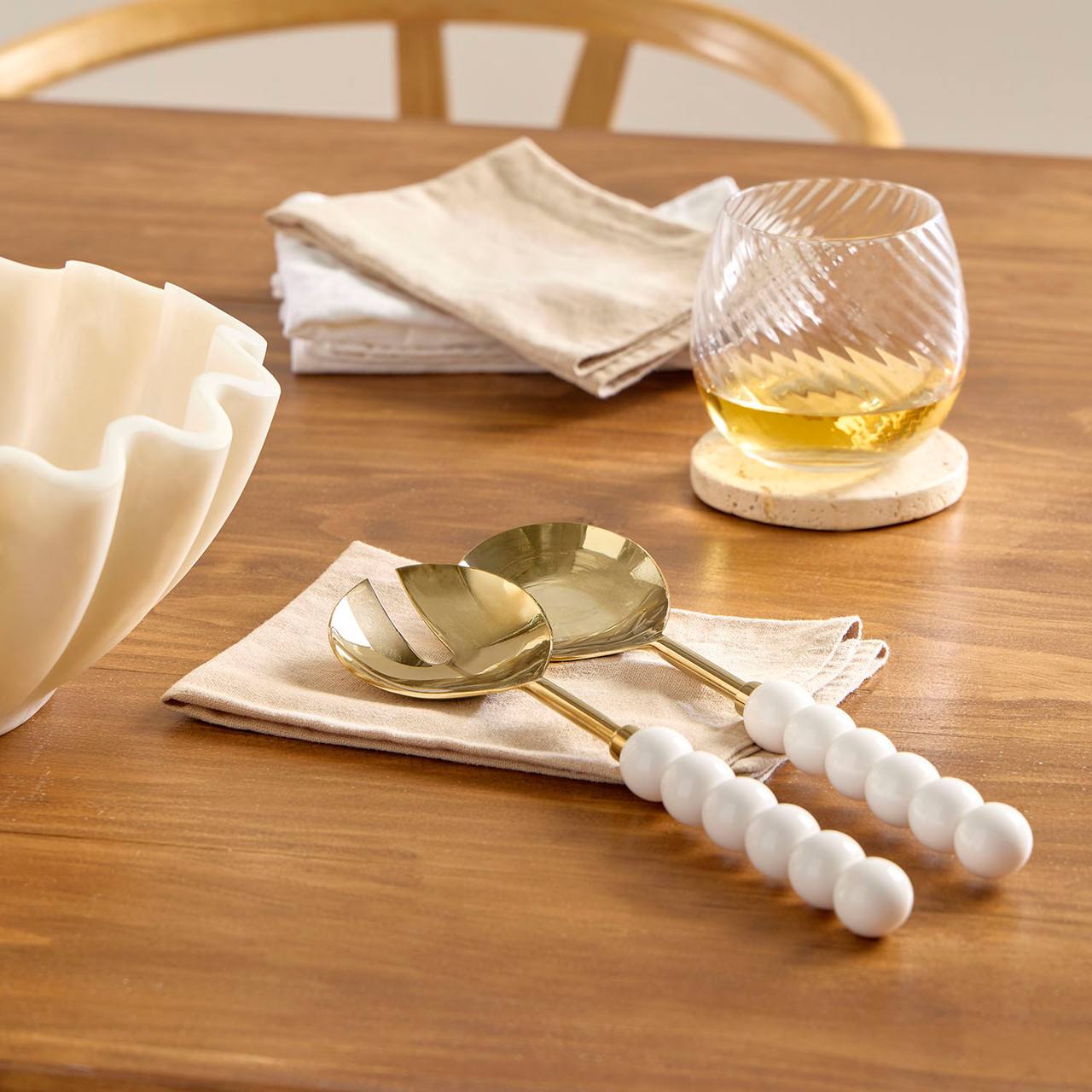 Beaded Salad Server Set of 2