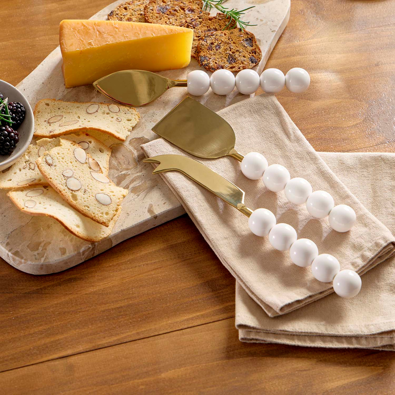 Beaded Cheese Knife Set of 3