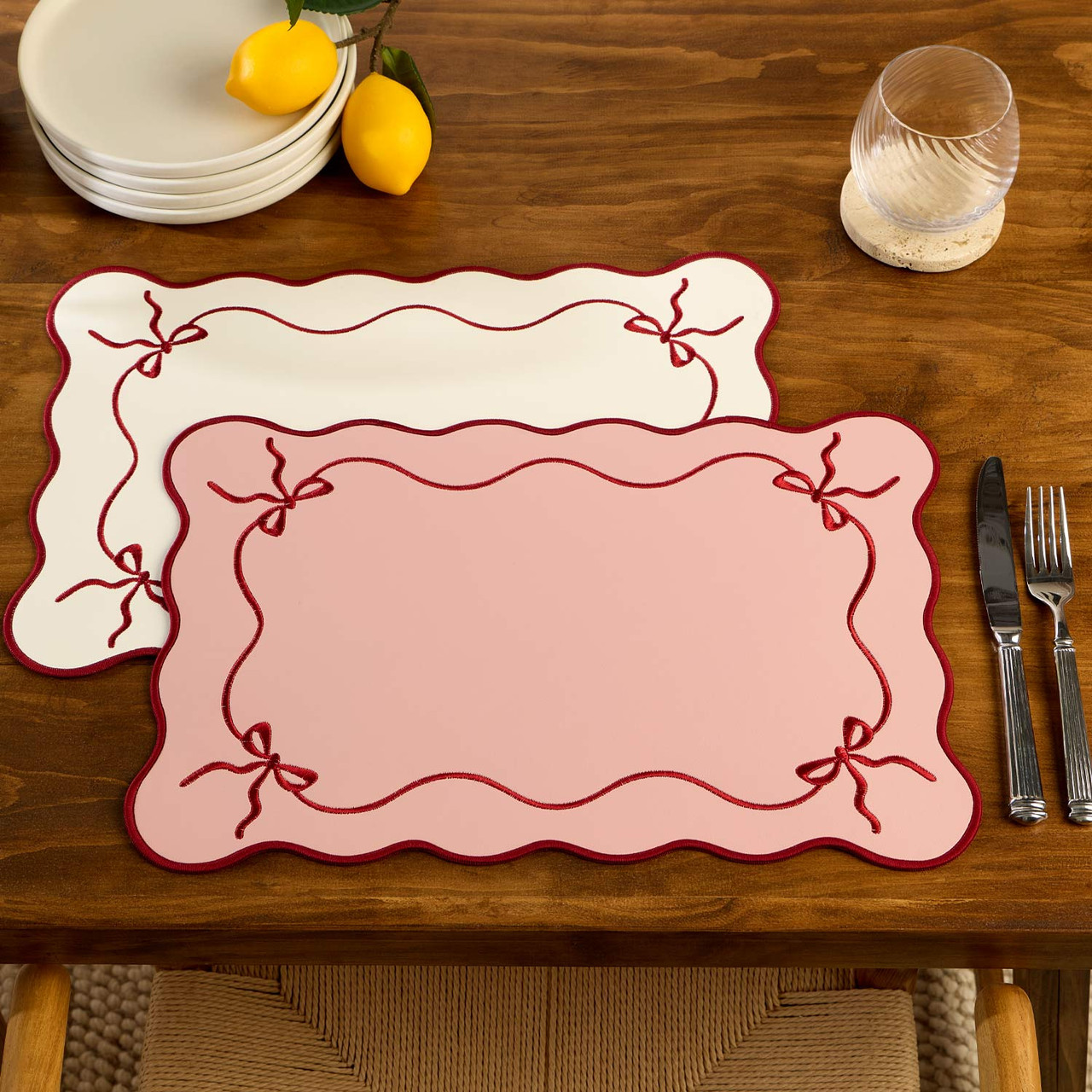 Callie Pink Bow Reversible Placemat