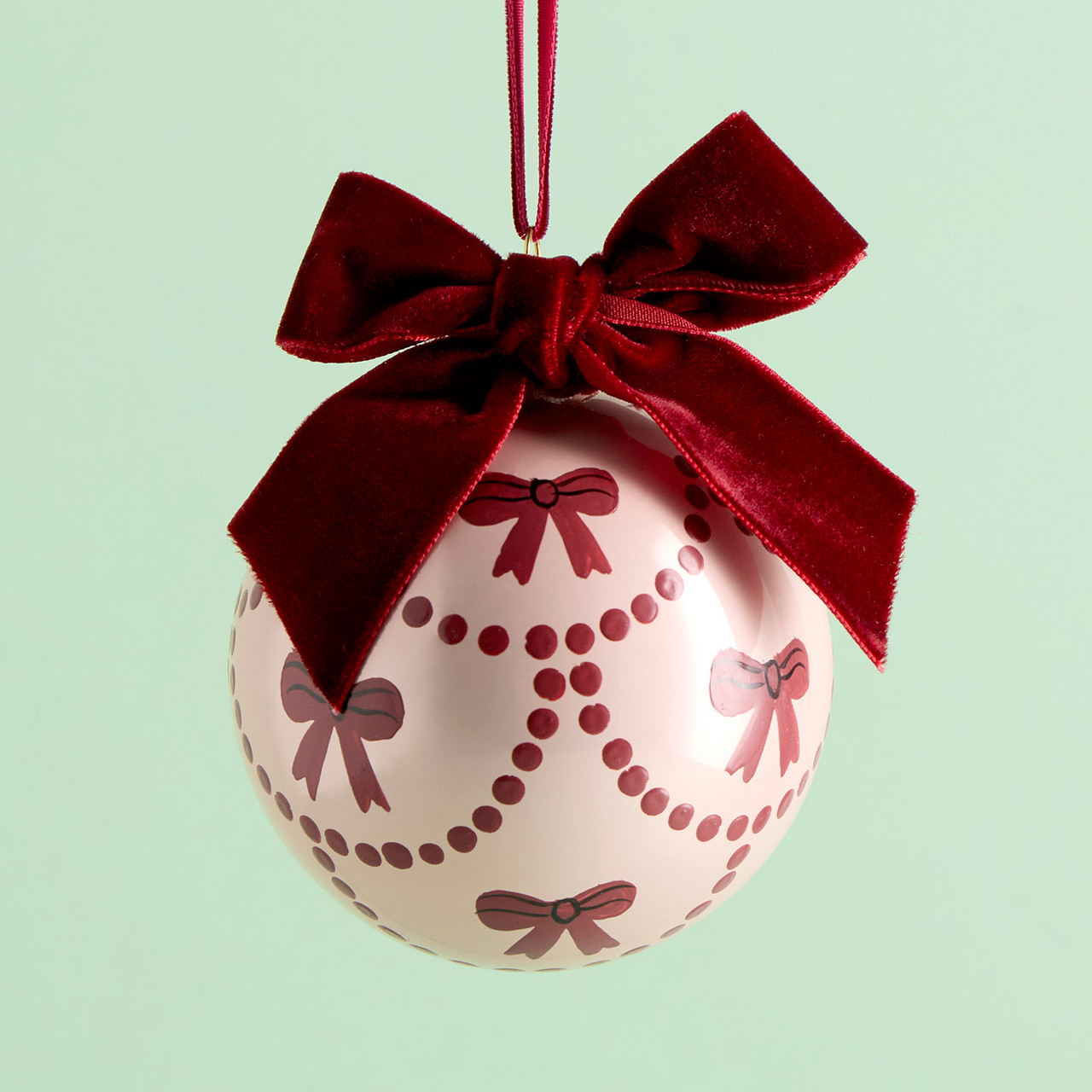 Bow Belle Glass Christmas Bauble