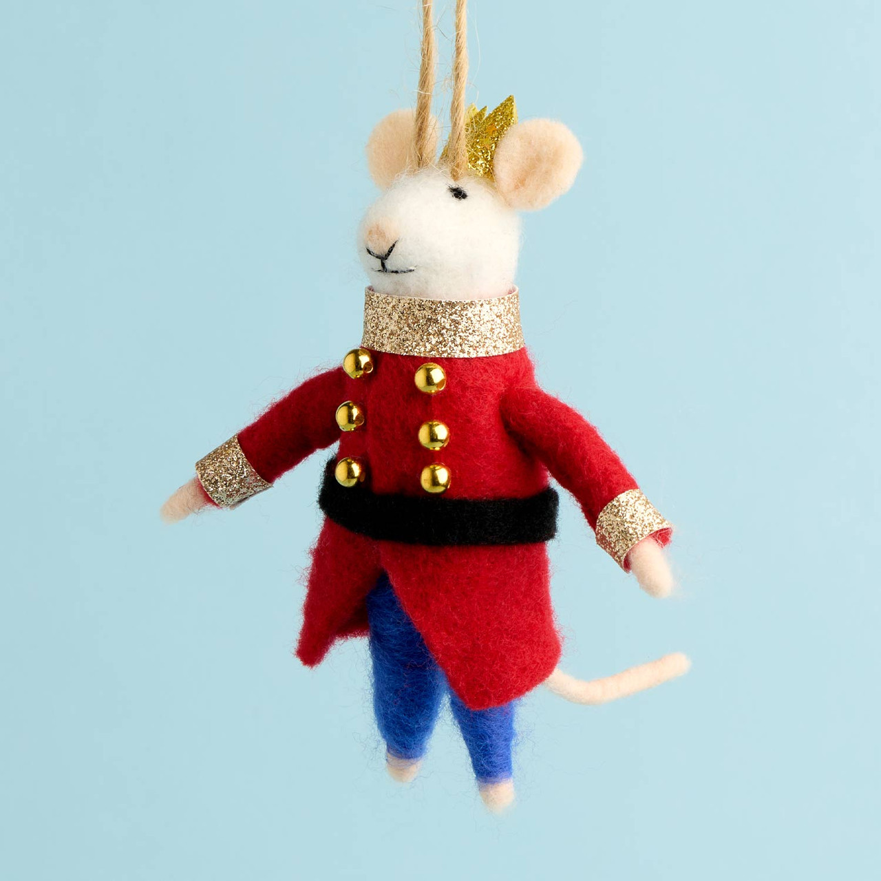 Nutcracker Prince Felt Mouse Christmas Hanging Decoration