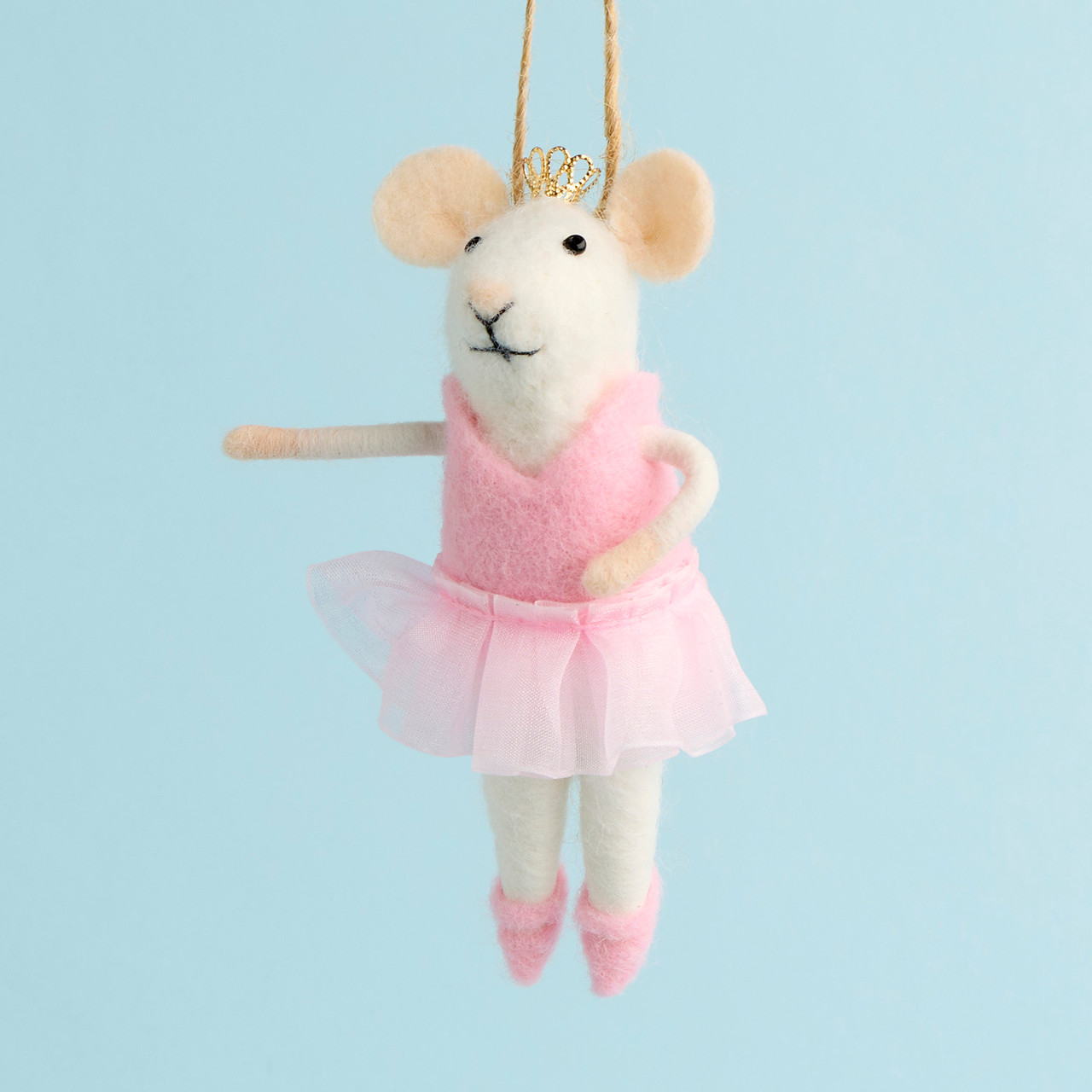 Nutcracker Ballerina Felt Mouse Christmas Hanging Decoration