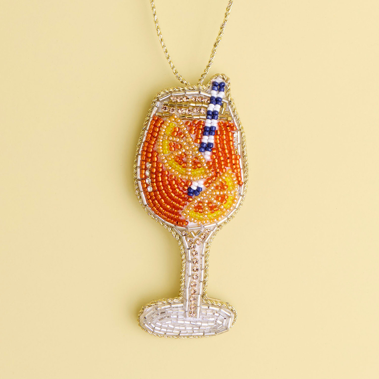 Beaded Aperol Christmas Hanging Decoration