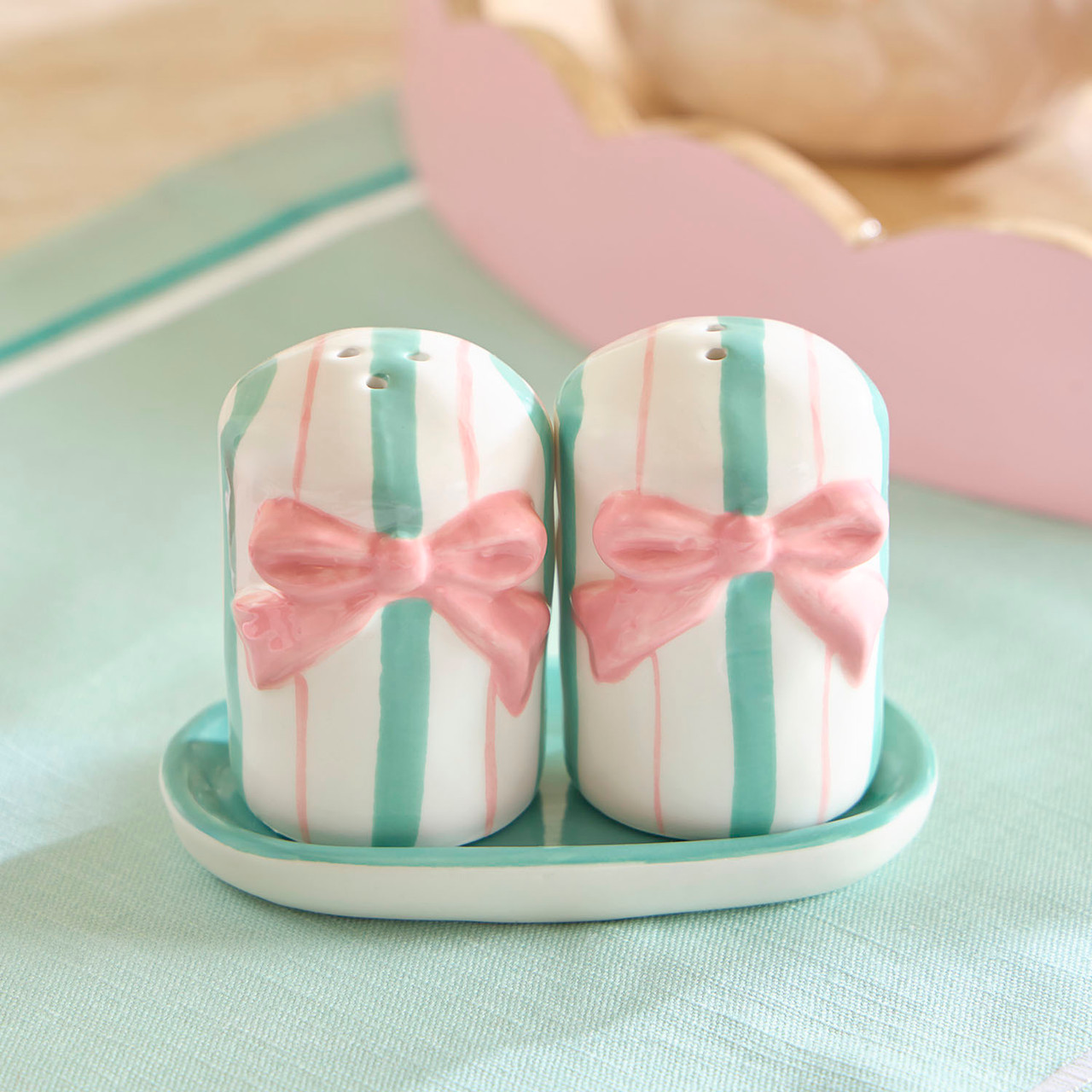 Lena Bow Christmas Salt & Pepper Shaker Set of 2