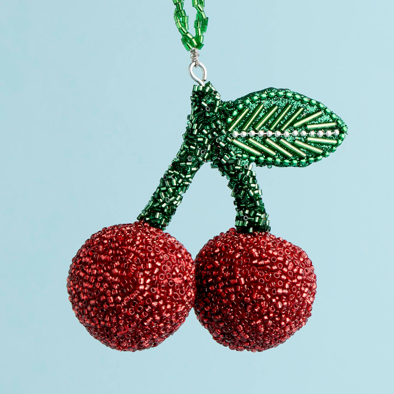 Beaded Summer Fruits Cherry Christmas Hanging Decoration