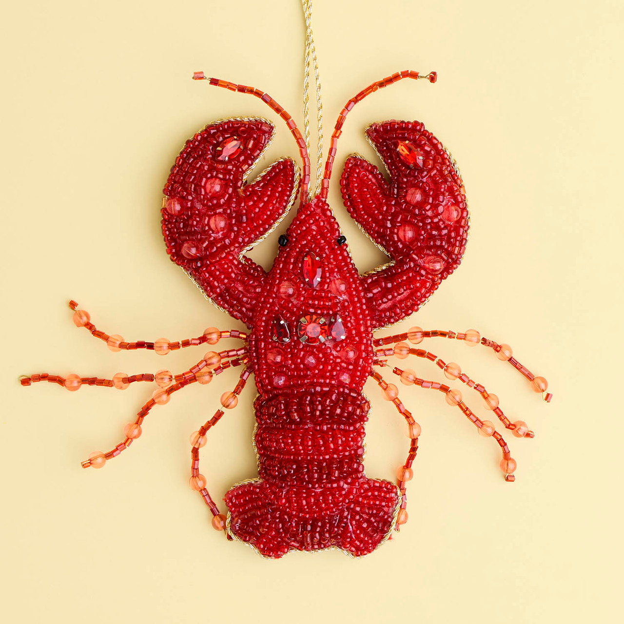 Beaded Lobster Christmas Hanging Decoration