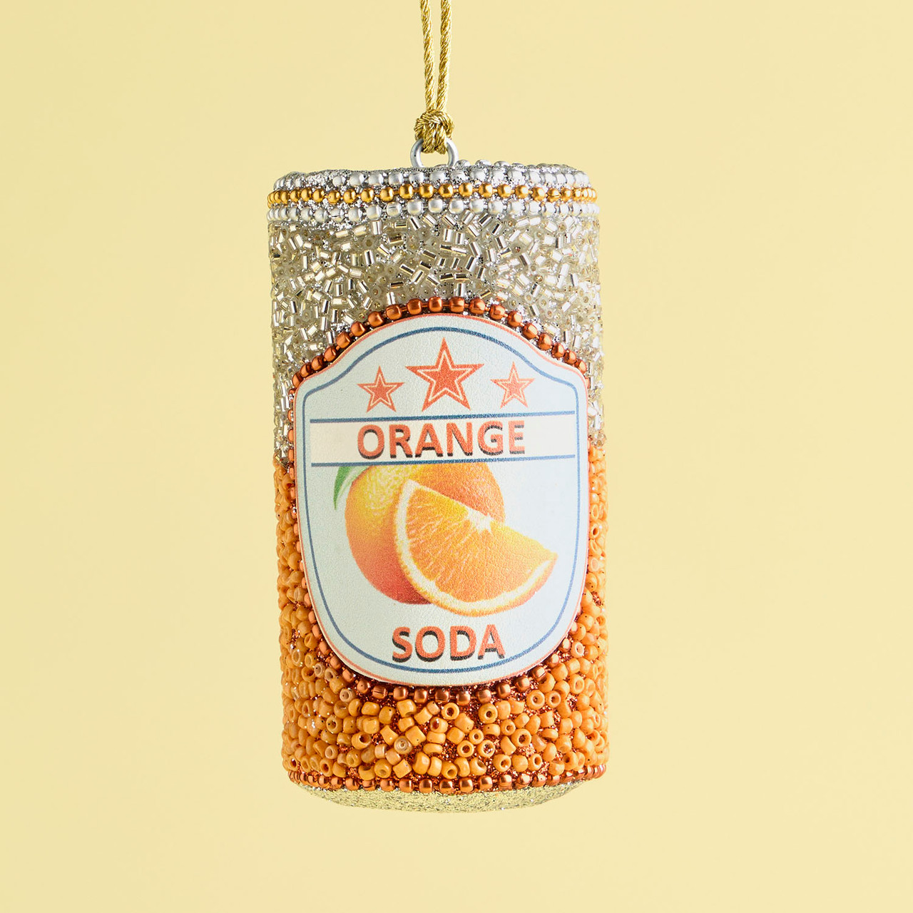 Beaded Orange Soda Pop Christmas Hanging Decoration