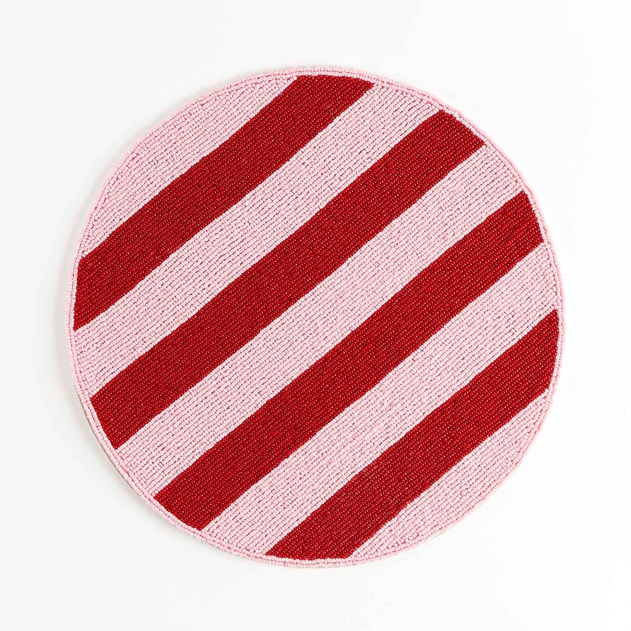 Duo Red Stripe Beaded Placemat