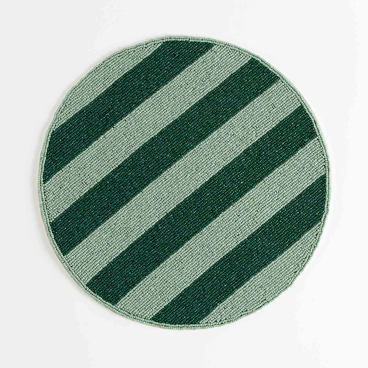 Duo Green Stripe Beaded Placemat