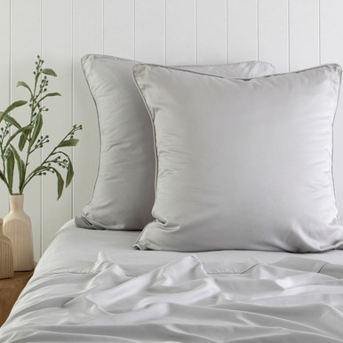 Silver Bath Robe 400 Thread Count Bamboo Cotton Silver European Pillowcase - Pillow Talk