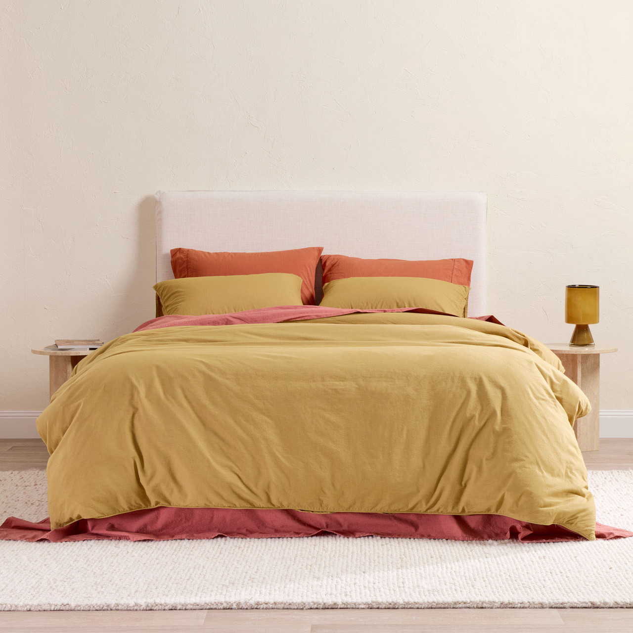 Stonewash Cotton Green Haze Quilt Cover Set