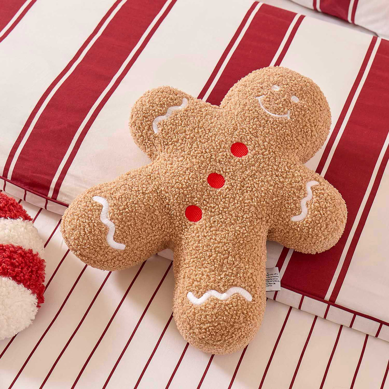 Gingerbread Sherpa Christmas Cushion