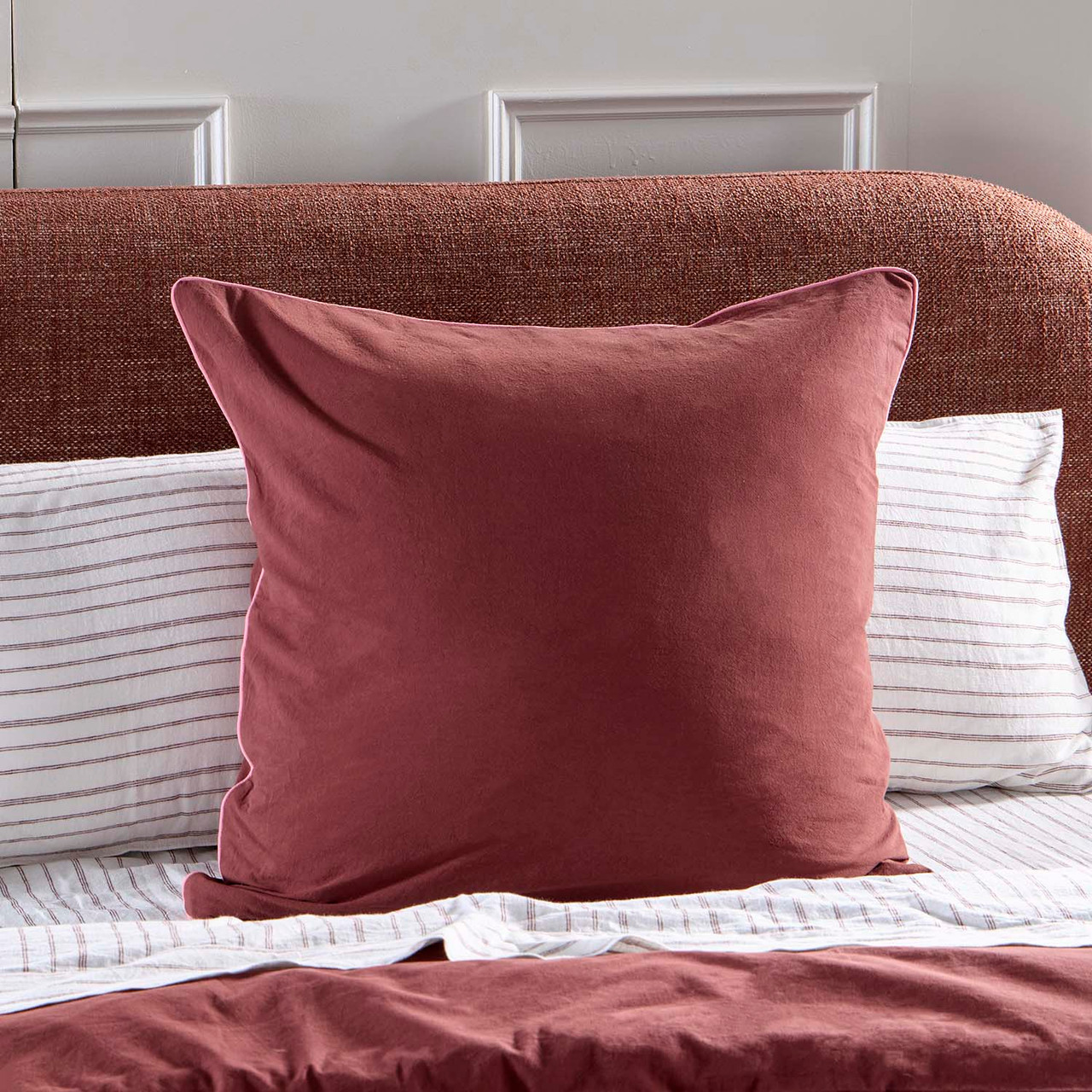 Australian Cotton Contrast Tie European Pillowcase