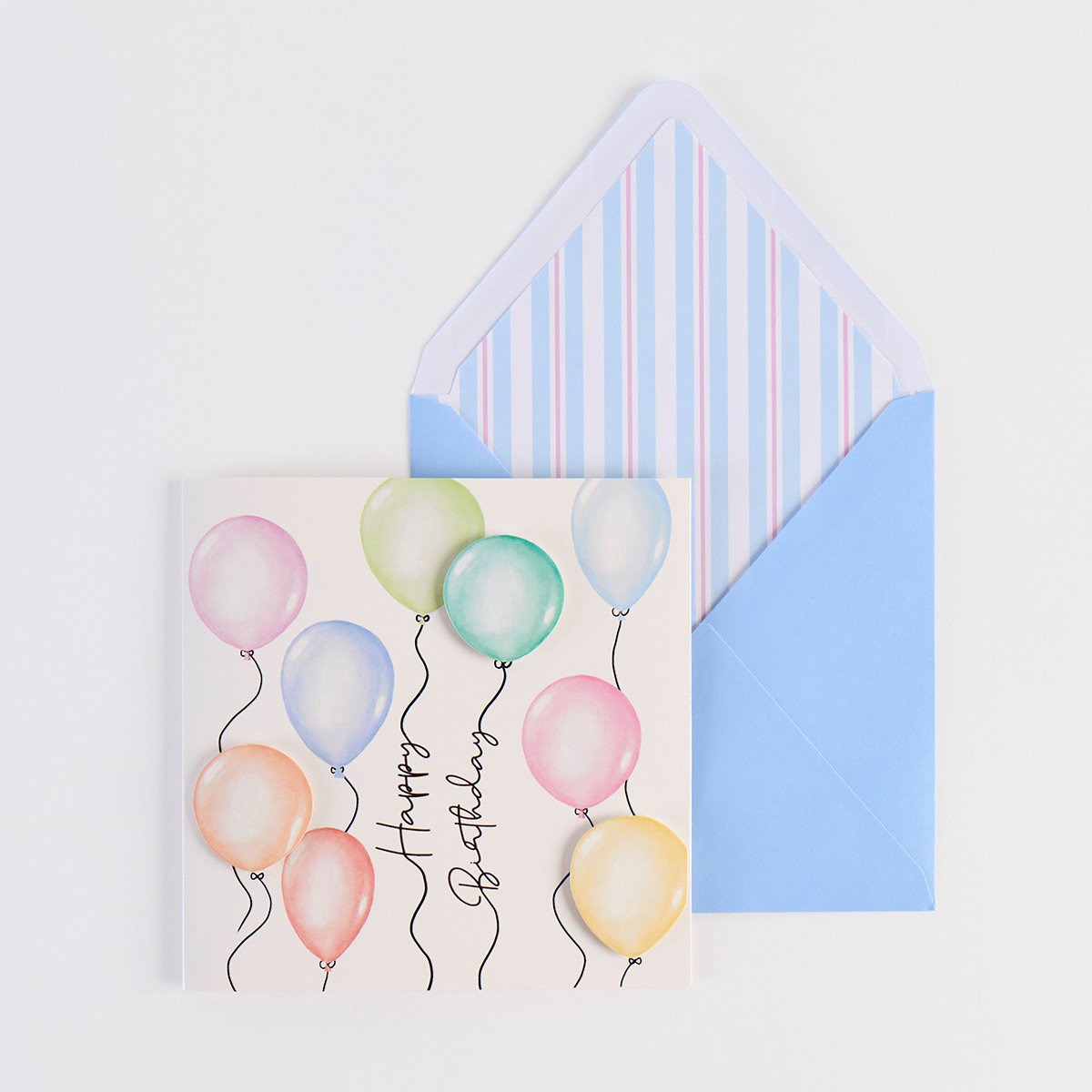 3D Birthday Balloons Greeting Card