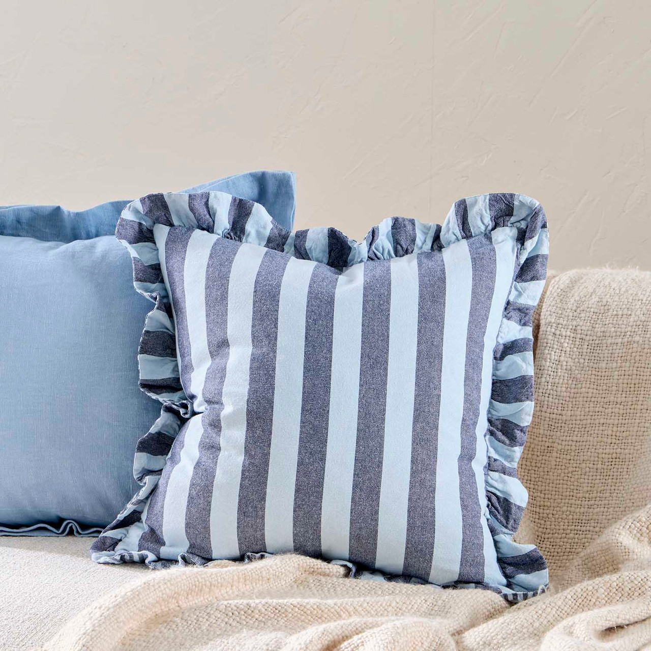 Audrey Reversible Two Tone Stripe Cushion