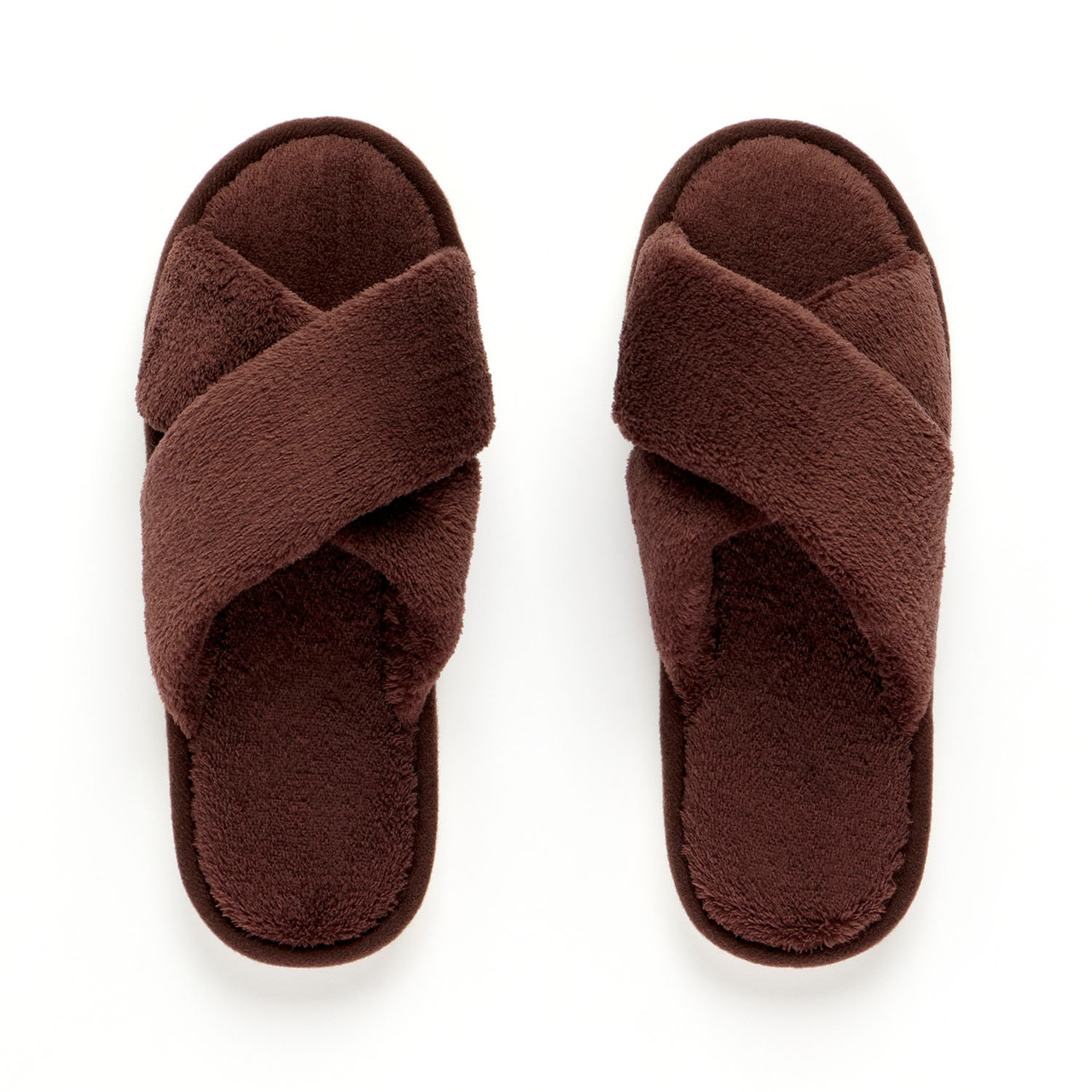 Remi Mahogany Fleece Slippers