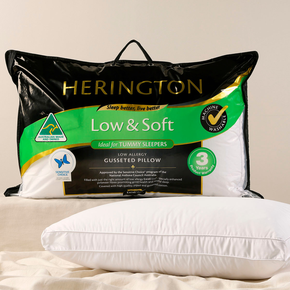 Gusseted Low Soft Pillow