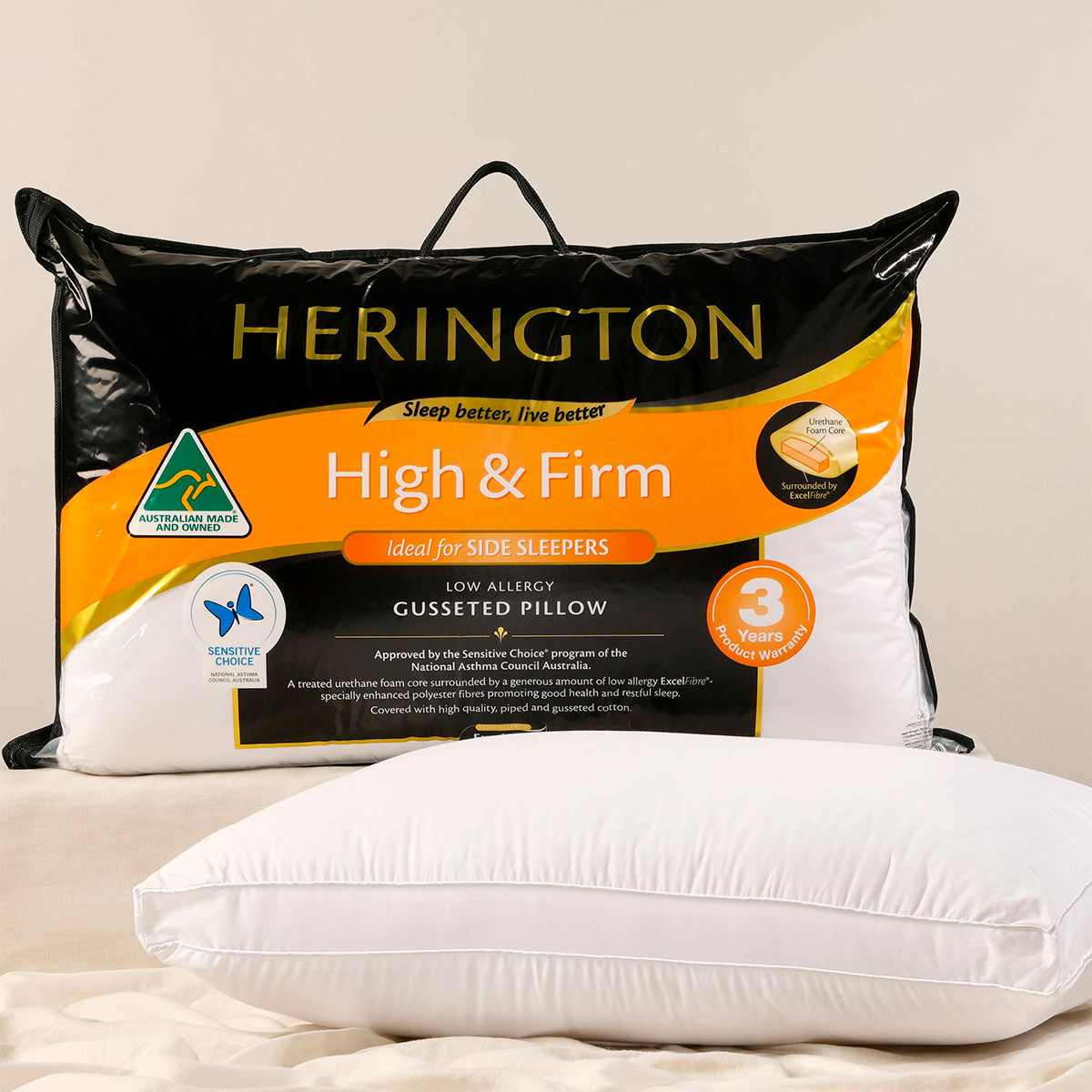Gusseted High Firm Pillow