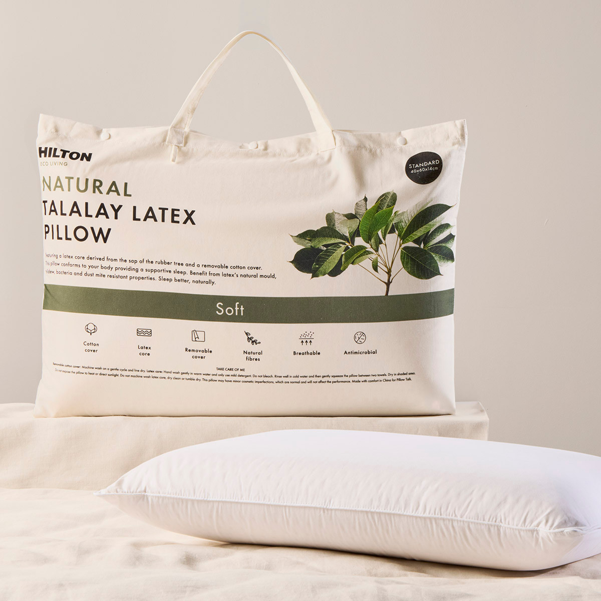 Eco Living Natural Soft Talalay Latex Pillow