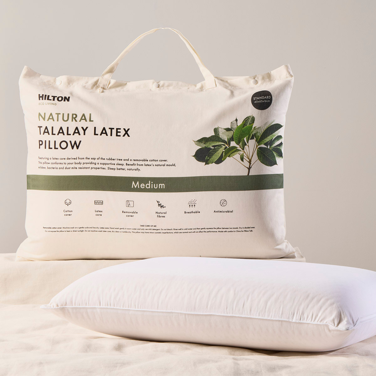 Eco Living Natural Medium Talalay Latex Pillow