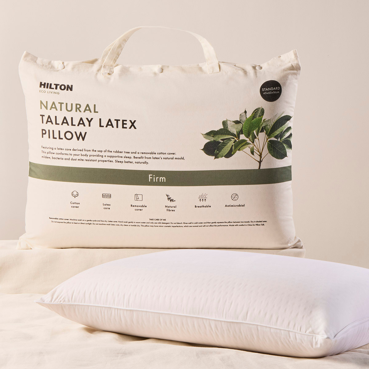 Eco Living Natural Firm Talalay Latex Pillow