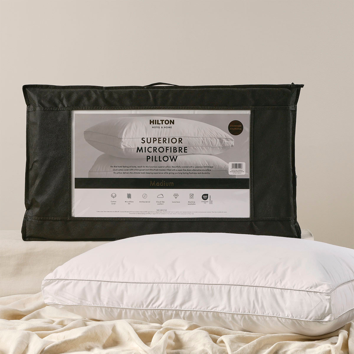 Hotel & Home Superior Microfibre Medium Pillow