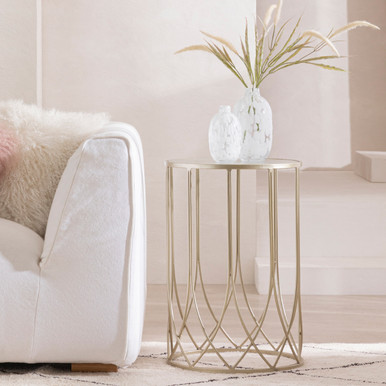 Tully White Fluted Side Table [HABLTULLY22A] - Pillow Talk