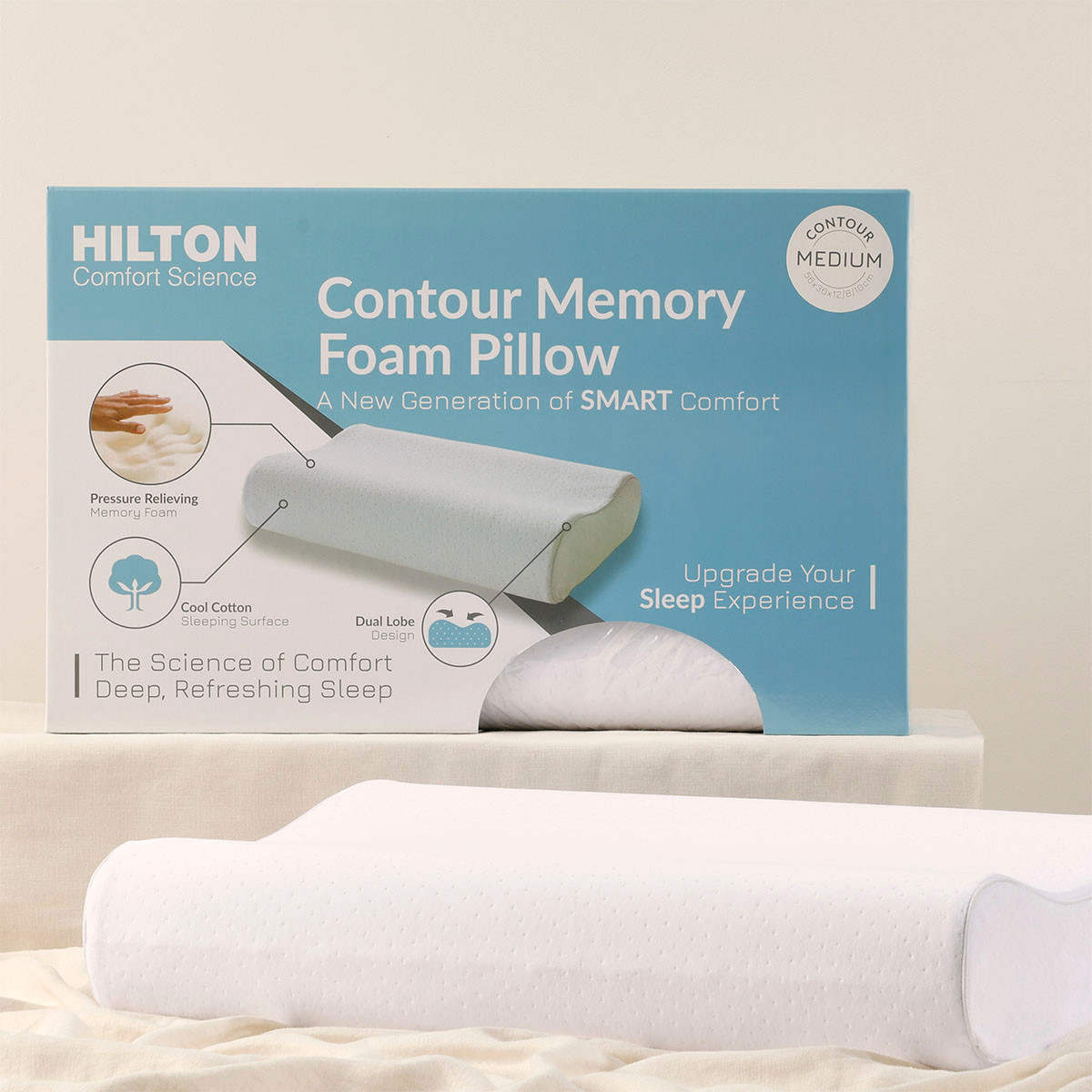 Comfort Science Medium Memory Foam Contour Pillow