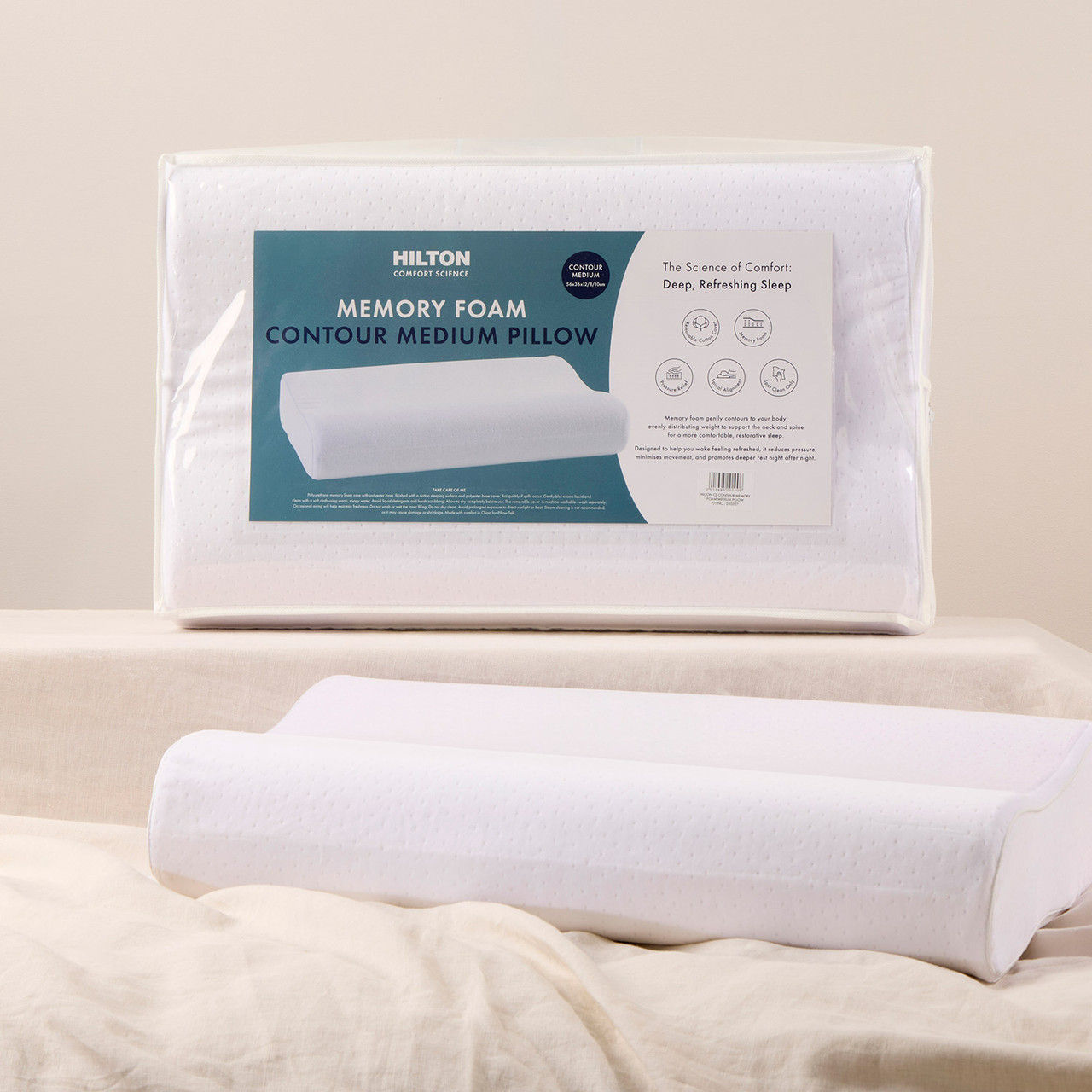 Comfort Science Medium Memory Foam Contour Pillow