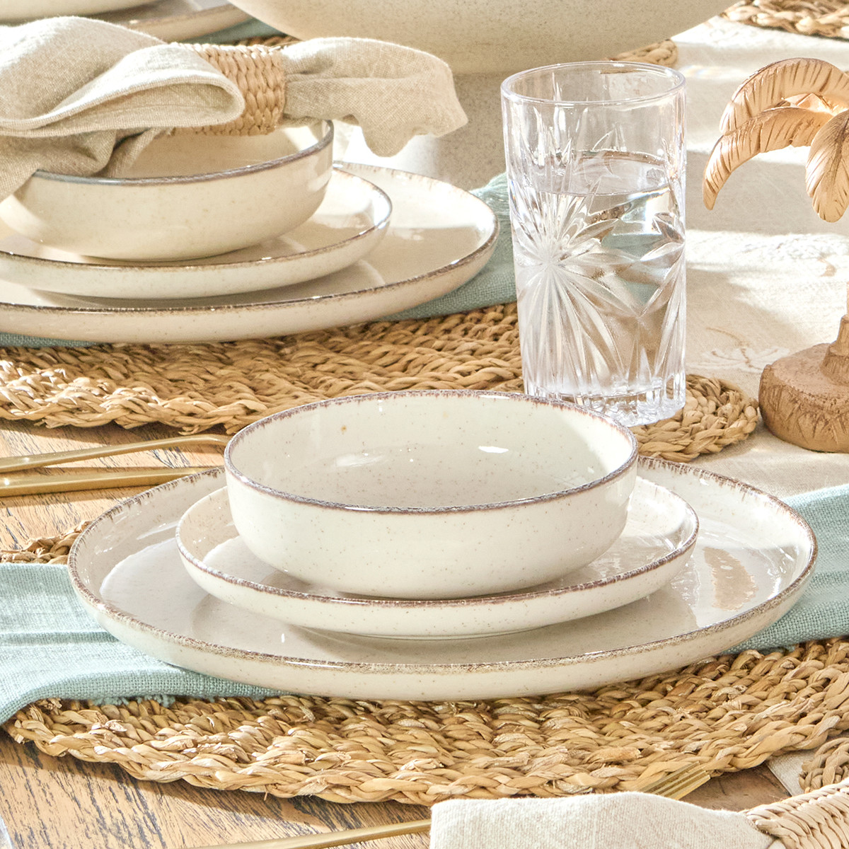 Ceramic Speckle Moonbeam Dinnerware