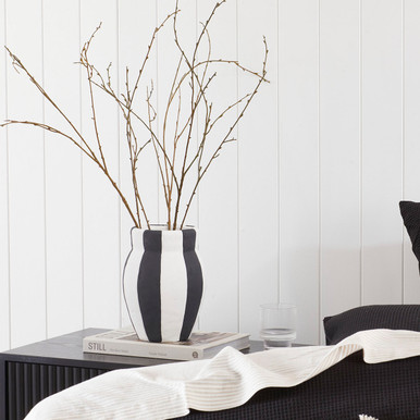 Marra Black/White Decorative Vase [HABHMARVS23A] - Pillow Talk