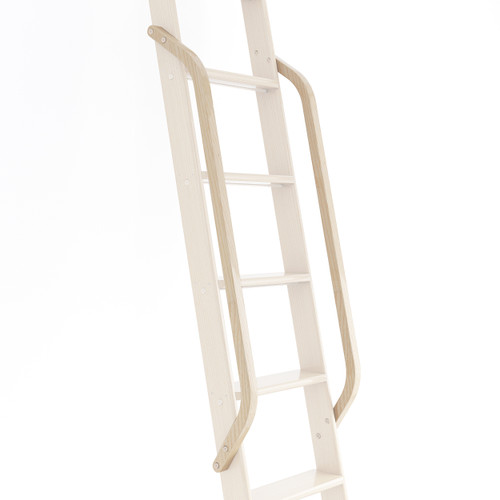 Add-On Wooden Handrail, Hickory, Satin Nickel Fasteners, Unfinished