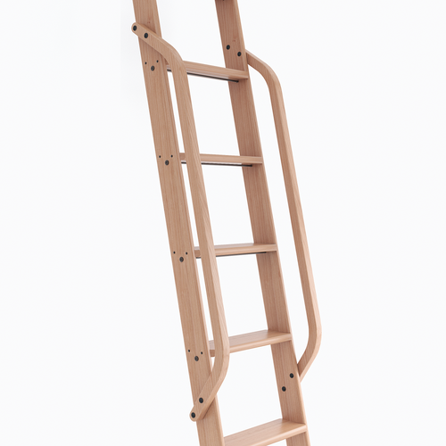 Add-On Wooden Handrail, Cherry, Black Fasteners, Prefinished