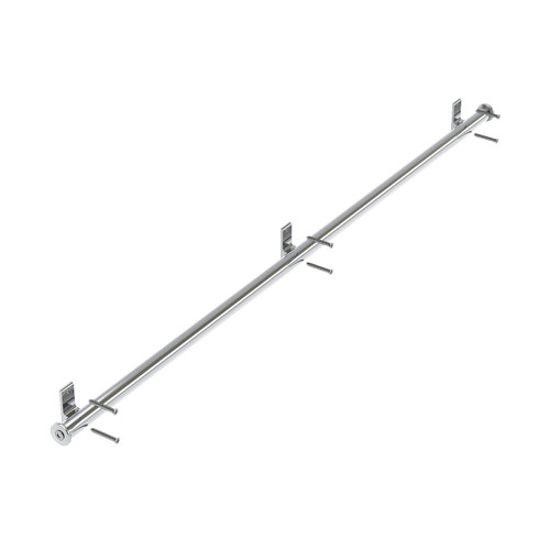 Quiet Glide Track Kit, 4ft, Use with Double Roller, Includes Vertical Mounting Brackets and End Caps, Chrome