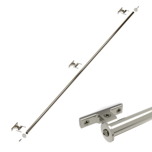 Classic No. 1 Track Kit, 6ft Track with Horizontal Mounting Brackets and End Caps, Polished Nickel
