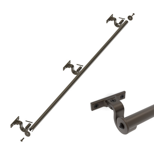 Classic No. 1 Track Kit, 4ft Track with Horizontal Hook Mounting Brackets and End Caps, Oil Rubbed Bronze