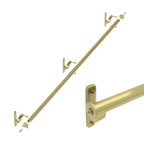 Classic No. 1, Track Kit, 4ft, Use With Single Hook, Includes Vertical Mounting Brackets And End Caps, Satin Brass
