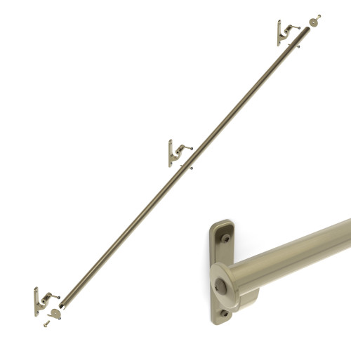 Classic No. 1, Track Kit, 6ft, Use With Single Hook, Includes Vertical Mounting Brackets And End Caps, Antique Brass