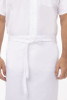Durable white polyester-cotton chef apron