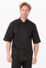 Volnay Black Short Sleeve Basic Chef Coat