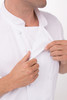 White Bowden Chef Coat showning cloth covered buttons