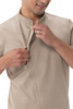 Close-up of zipper front closure on Men’s Springfield Chef Coat