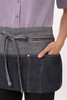 Manhattan waist apron in indigo blue cotton denim with divided tablet and secure zipper pocket