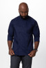 Morocco Chef Coat in navy, front view with 3/4 sleeves