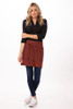 UPTOWN Half Bistro Apron in Red with Navy