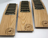 Engraved oak mini clipboard check presenter with antiqued brass clip