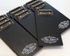 Black-stained birch mini clipboard check presenter with custom logo
