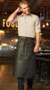 Black Boulder Waxed Denim Bistro Apron with Brown Ties