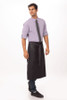 Black Boulder Waxed Denim Bistro Apron with Purple Ties