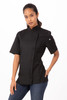 Women’s Springfield Chef Coat in Black with tailored fit and zipper front